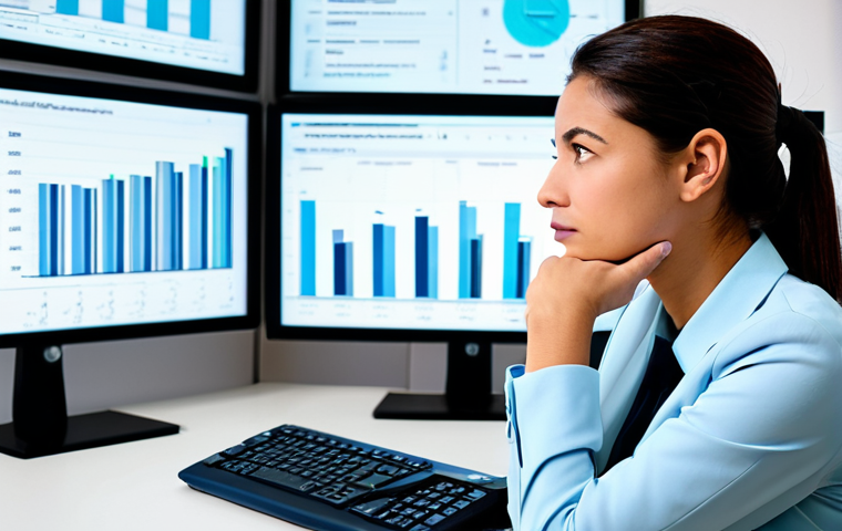 A thoughtful professional in modest business attire, sitting at a clean, modern desk. Multiple digital screens display contrasting information, one showing a singular viewpoint and another a diversity of data. The person's expression is pensive and open, a hand resting near their chin, symbolizing critical evaluation and active analysis of varied sources. The setting is bright and orderly, conveying a sense of clear-headed decision-making. Professional photography, high resolution, soft lighting. fully clothed, appropriate attire, safe for work, professional, perfect anatomy, correct proportions, natural pose, well-formed hands, proper finger count, natural body proportions, appropriate content, family-friendly.
