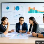 Home 21 인지 편향과 의사결정의 관계 - A diverse group of Thai adults sitting around a modern meeting table in a bright office, thoughtfull...